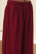 Red Solid Straight Palazzos image number 1