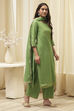 Blue Cotton Straight Kurta Palazzo Suit Set image number 5