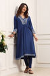 Indigo Viscose Rayon A-Line Kurta
