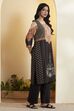 Black Viscose Rayon Printed Straight Kurta image number 3