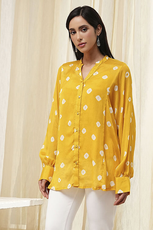 Blue Viscose Rayon Straight Shirt image number 5