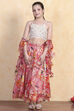Off White Polyester Lehenga Set image number 6