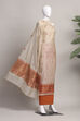 Blue Cotton Jamdani Unstitched Suit Set image number 4