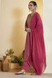Turquoise Viscose Rayon Embroidered Straight Kurta Set image number 4