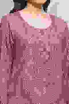 Pink Polyester Straight Printed Kurta Pants Set image number 1