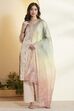 Off-White Cotton Embroidered Straight Kurta Set