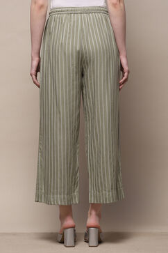 Olive Cotton Yarndyed Palazzo image number 3