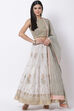 Olive And Ivory Poly Cotton Lehenga Set image number 2