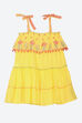 Yellow Cotton Tired Dress image number 2