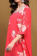 Coral Modal Floral Printed Asymmetric Kurta Set image number 1