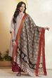 Black Chennur Silk Geometric Print Dupatta image number 6