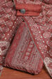 Maroon Chanderi Bandhani Printed Unstitched Suit Set image number 0