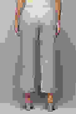 Powder Blue Cotton Straight Palazzo image number 4