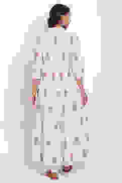 Ivory And Gold Cotton Anarkali Kurta Churidar Suit Set image number 5