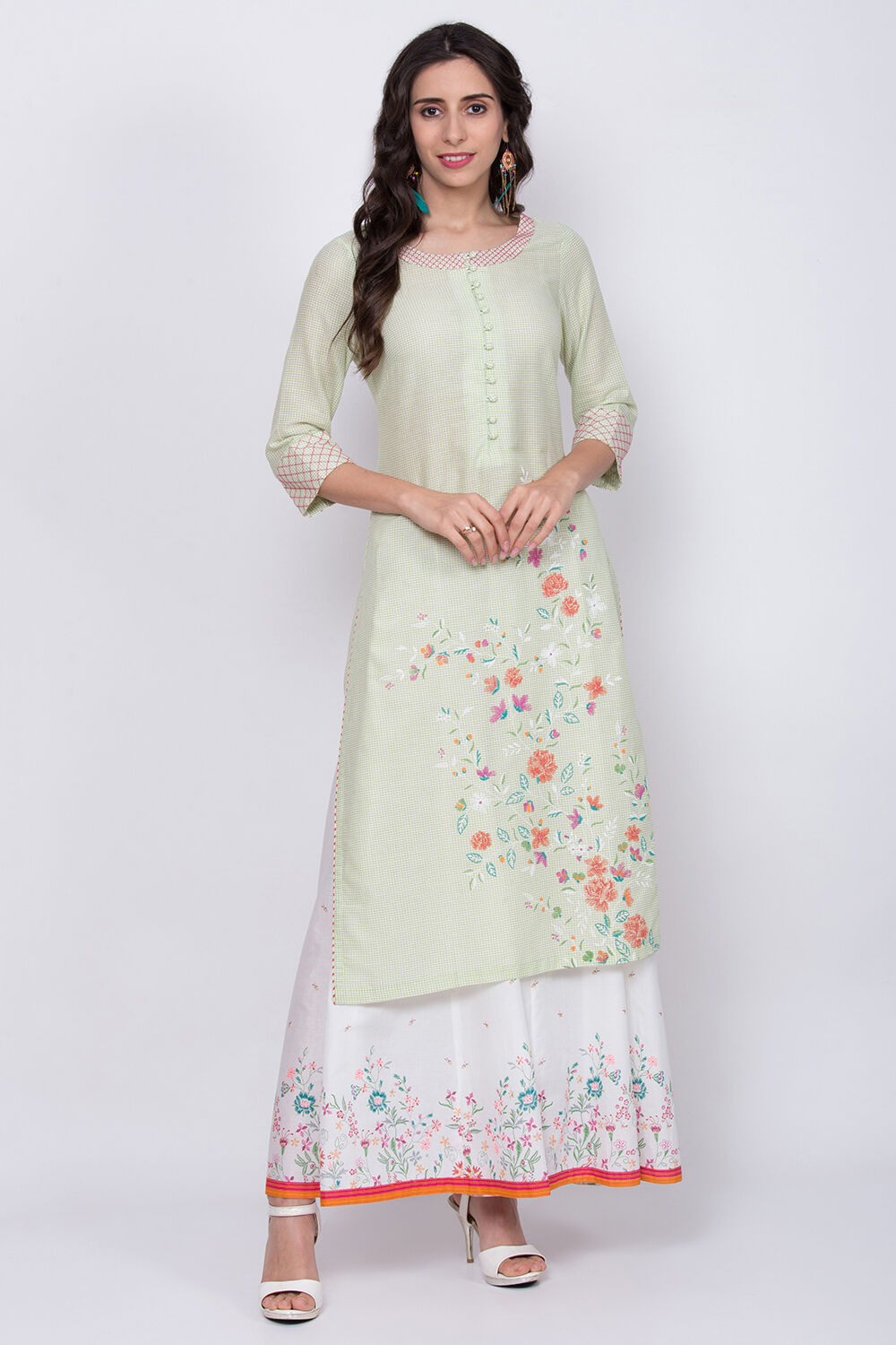 Green Straight Kurta image number 2