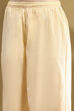 Ecru and Rust Cotton Printed Anarkali Kurta Set image number 2