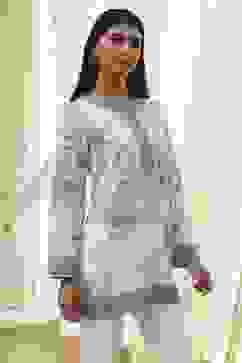 Off-White Printed Straight Short Kurta image number 4