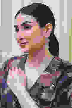 Pink Green Brass Drop & Danglers image number 3