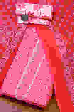 Pink Cotton Screen-Printed Unstitched Suit Set image number 0