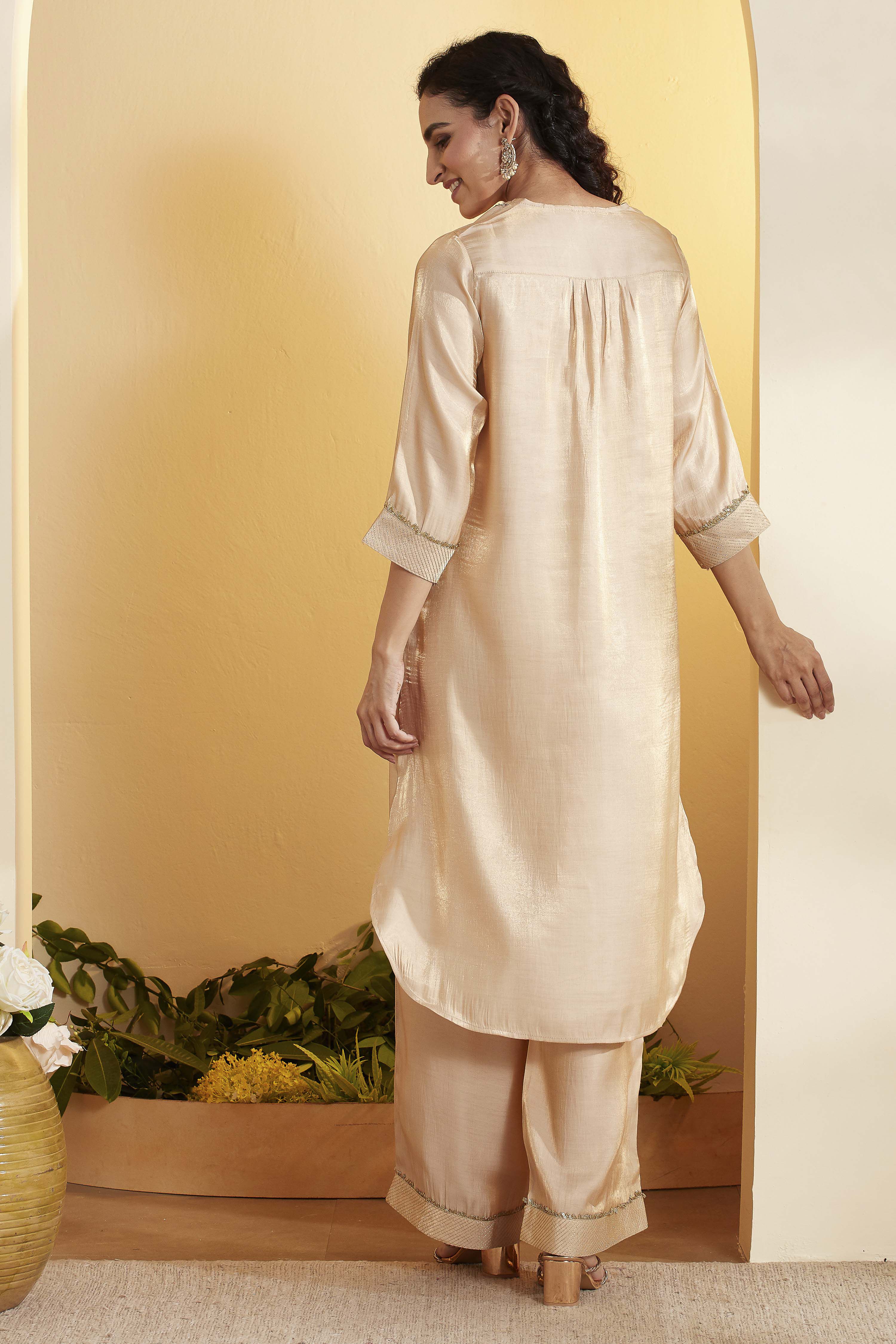 Sky Blue Viscose Rayon Straight Kurta Pants Set image number 5