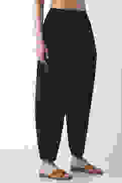 Indigo Blue Viscose Rayon Relaxed Solid Pants image number 3