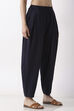 Indigo Blue Viscose Rayon Relaxed Solid Pants image number 3