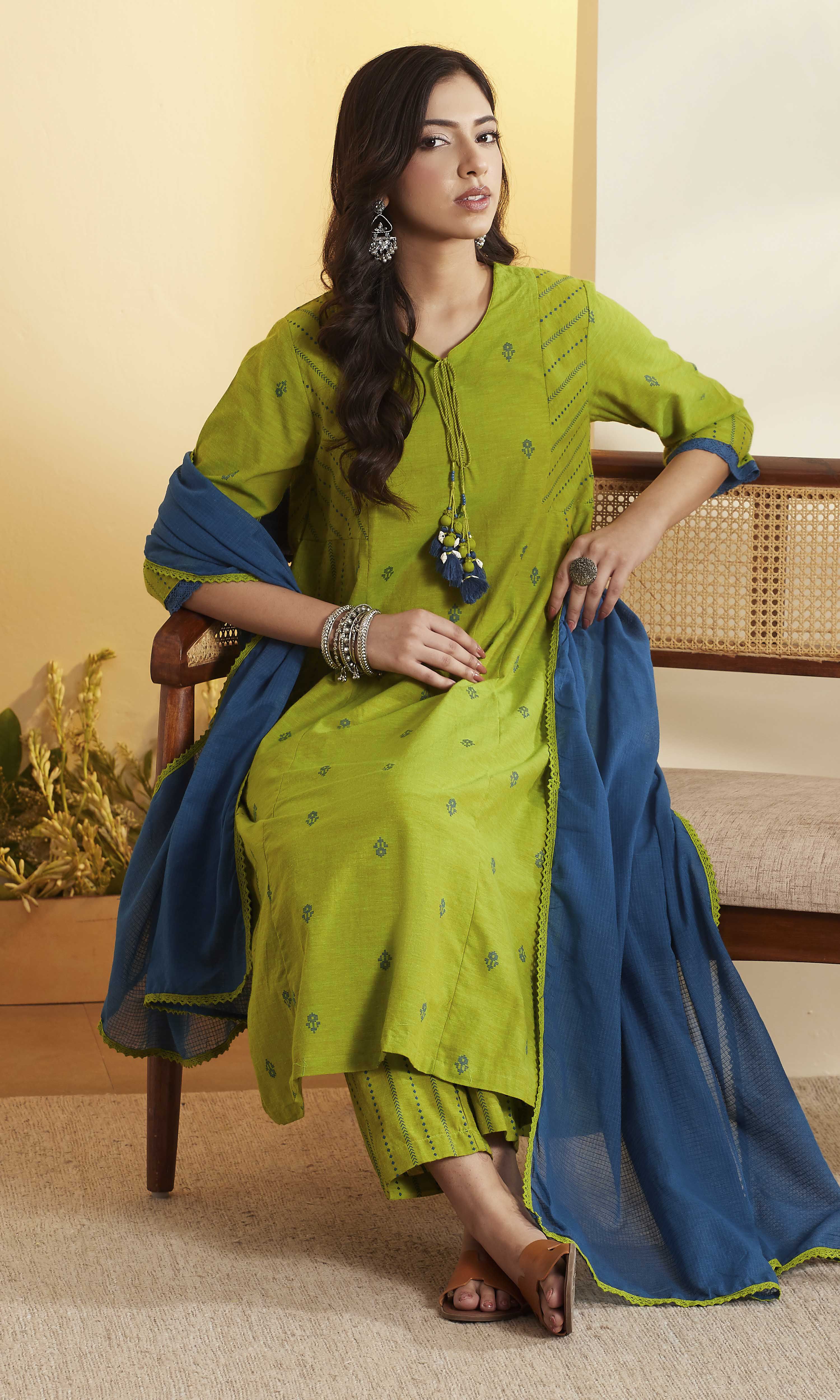 biba Limgrn Cotton Straight Kurta Pants SetLimgrn Cotton Straight Kurta Pants Set-picture-135