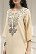 Black Textured Straight Kurta Pants Set image number 1