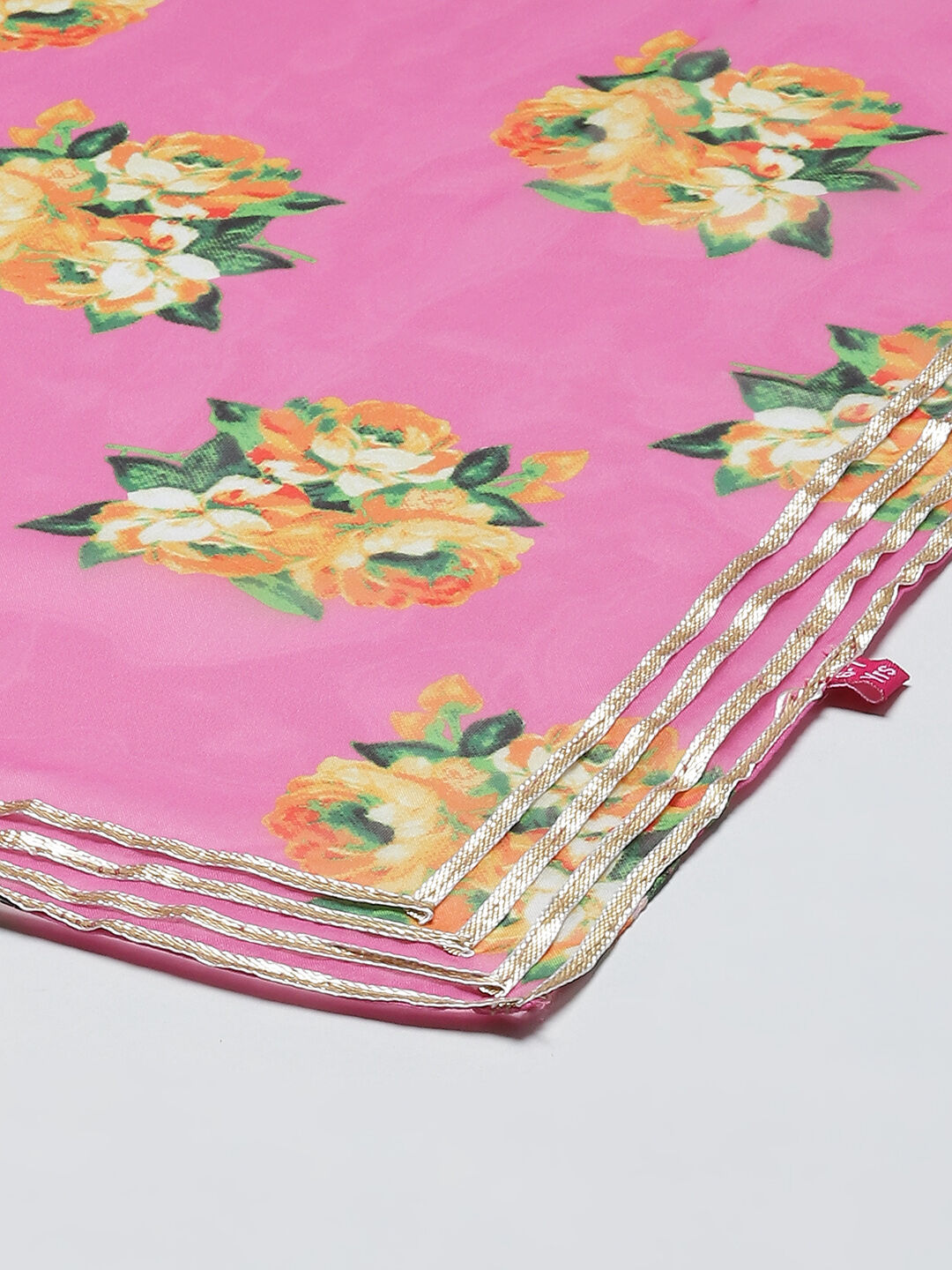 Yellow & Violet Art Silk Straight Kurta Garara Suit Set image number 3