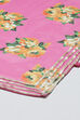 Yellow & Violet Art Silk Straight Kurta Garara Suit Set image number 3