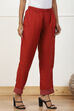 Rust Solid Mid-Rise Straight Palazzo Pants image number 3