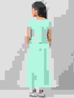 Turquoise Viscose Lehenga Set image number 4