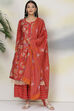 Yellow Cotton Silk Double Layered Kurta Flared Palazzo Suit Set image number 0