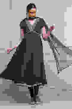 Blue Cotton Flared Suit Set image number 0