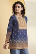 Blue Polyester Straight Kurti image number 3