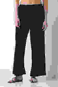 Black Viscose Lycra Relaxed Palazzos image number 4