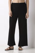 Black Viscose Lycra Relaxed Palazzos image number 4