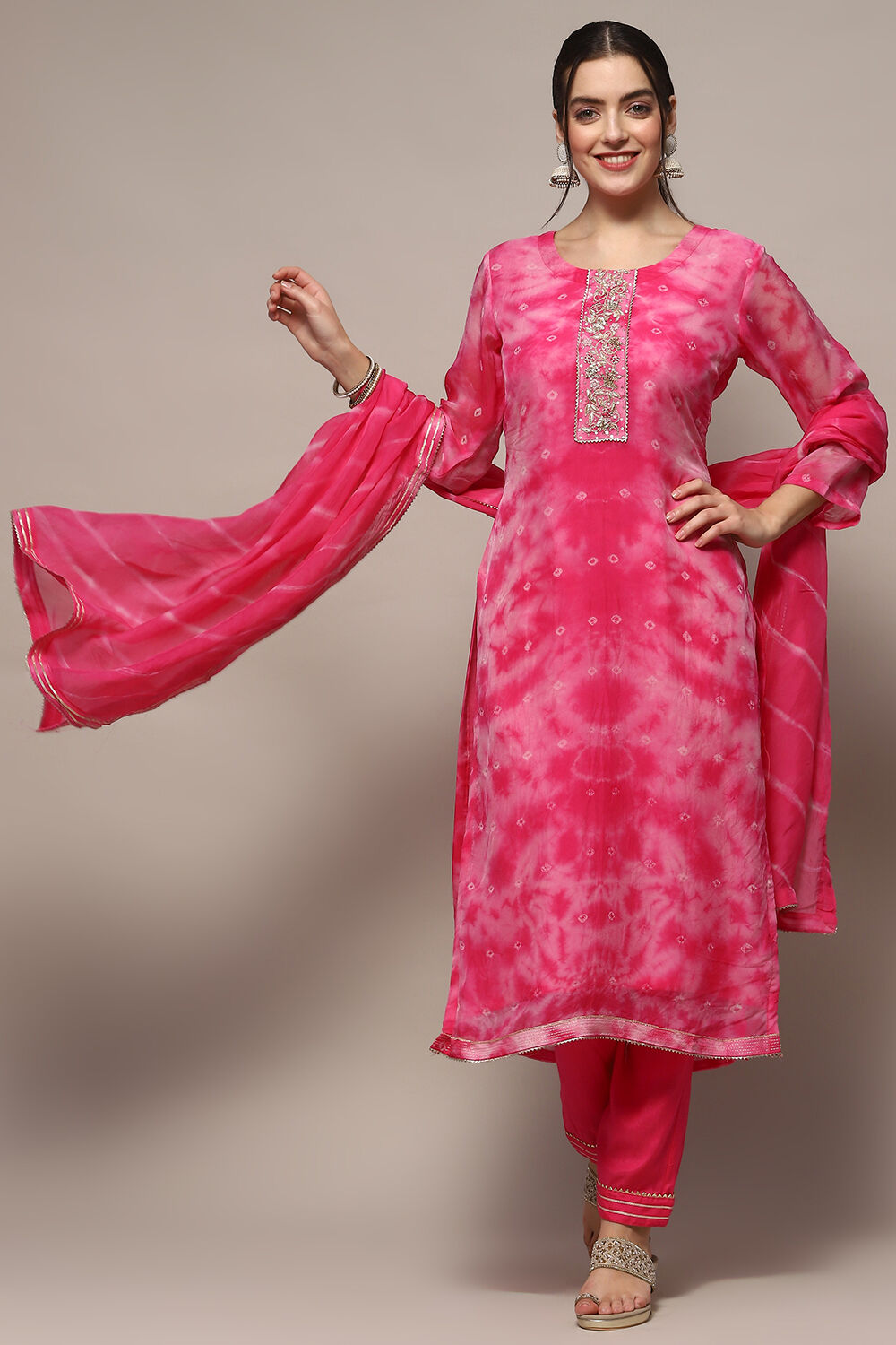 Yellow Organza Unstitched Suit set image number 1