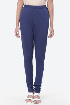 Navy Cotton Solid Churidar image number 0