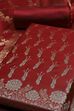 Turquoise Cotton Printed Embroidered Unstitched Suit Set image number 1