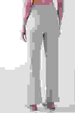 Beige Solid Flared Pants image number 5