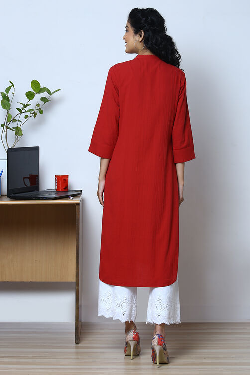 White Cotton Yarndyed Kurta image number 4