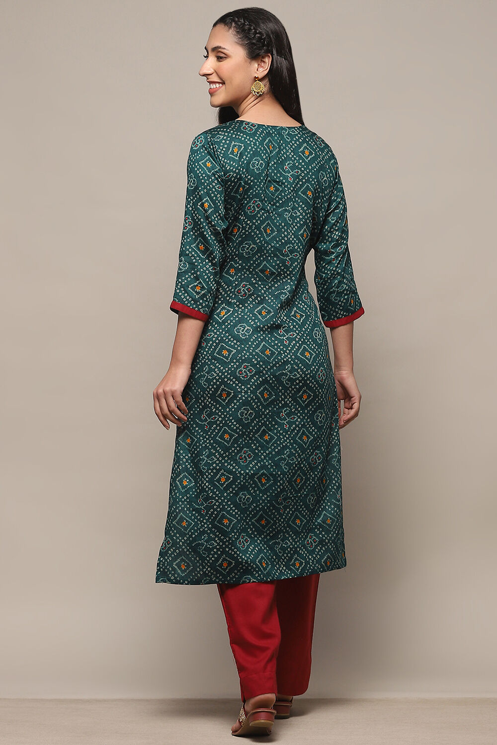 Red Satin Unstitched Suit Set image number 6