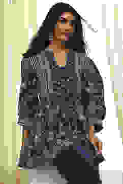 Indigo Pure Cotton Fusion Kurta Set image number 7