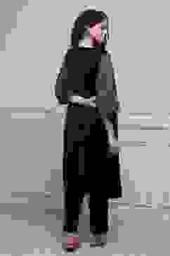 Purple Velvet Straight Winter Kurta Set image number 4