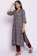 Maroon Woolen Printed Kurta image number 3