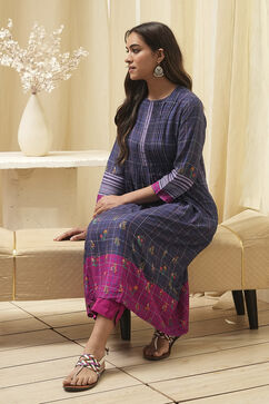 Navy Berry Rayon Flared 2 Piece Set image number 0