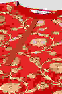 Red Polyester Straight Kurta image number 1