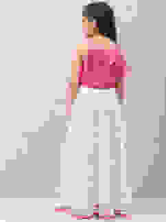 Peach Art Silk Layered Lehenga Set image number 4