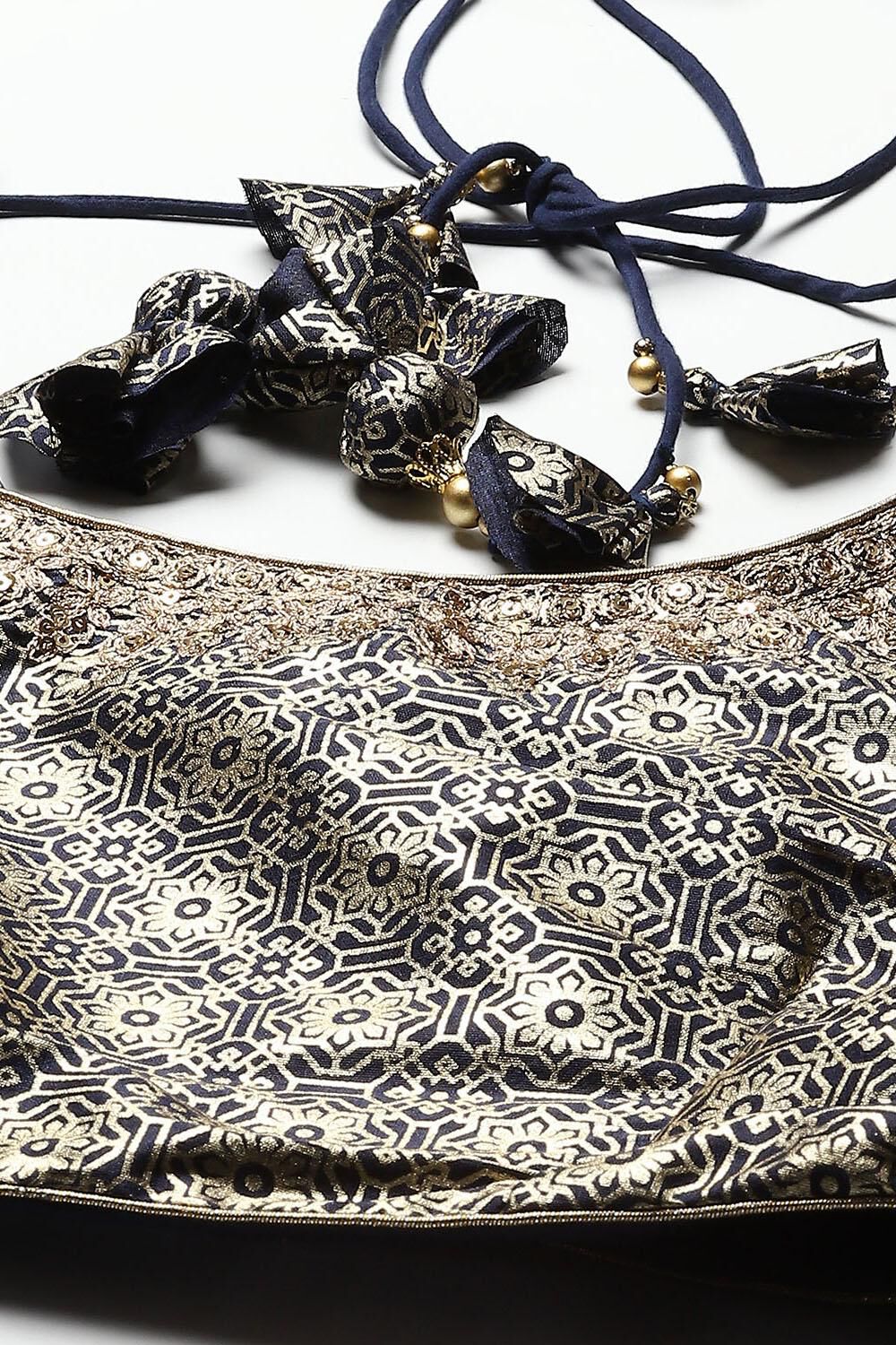 Navy Blue Polyester Straight Kurta Lehenga Set image number 1